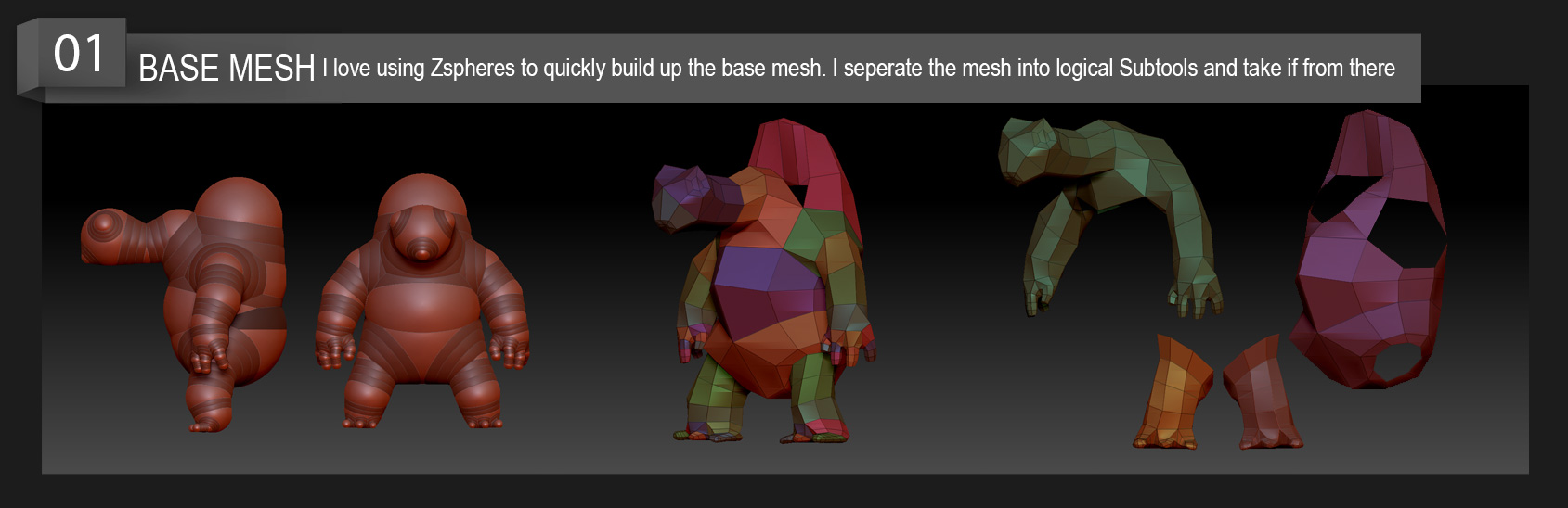 Creating the base mesh using ZSperes