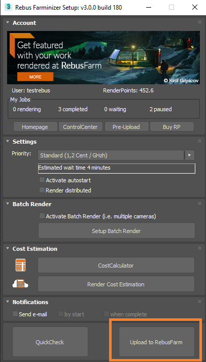 Rebus Farminizer setup window