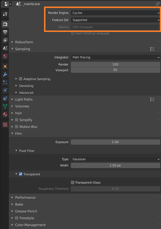 3D Render Setup for Blender with Cycles GPU Renderer