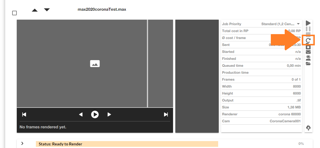 Render Farm ControlCenter - render job resubmit button