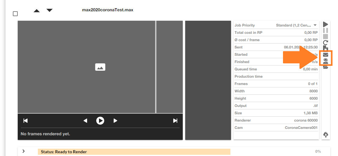 Render Farm ControlCenter - contact support button