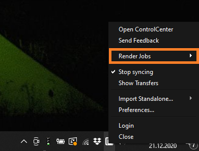 RebusDrop panel - render jobs option