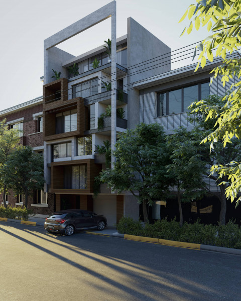 3d side view of a building