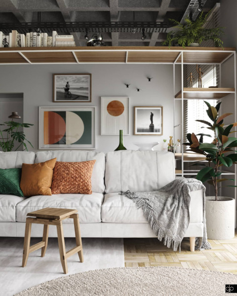 3d rendered living room 