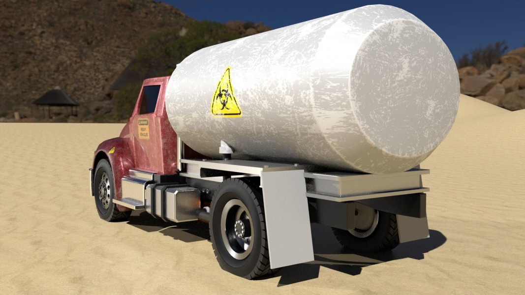 Water truck in the desert