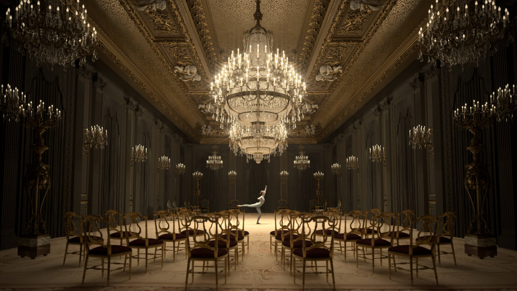 Ballet performance in luxury room 