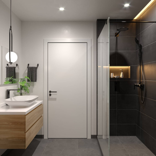 White and black bathroom