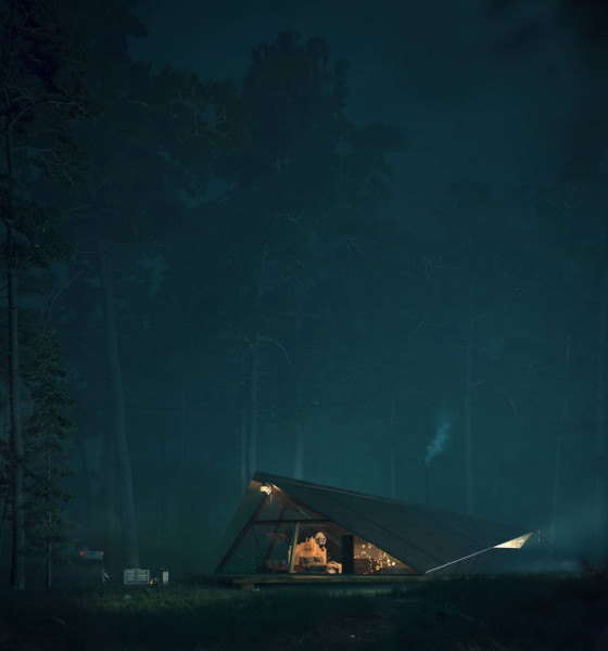 Small cabin in the woods