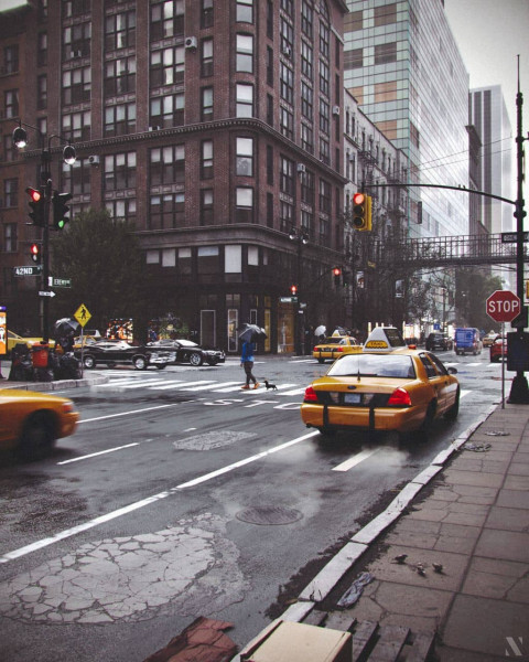 Archviz of  a New York street