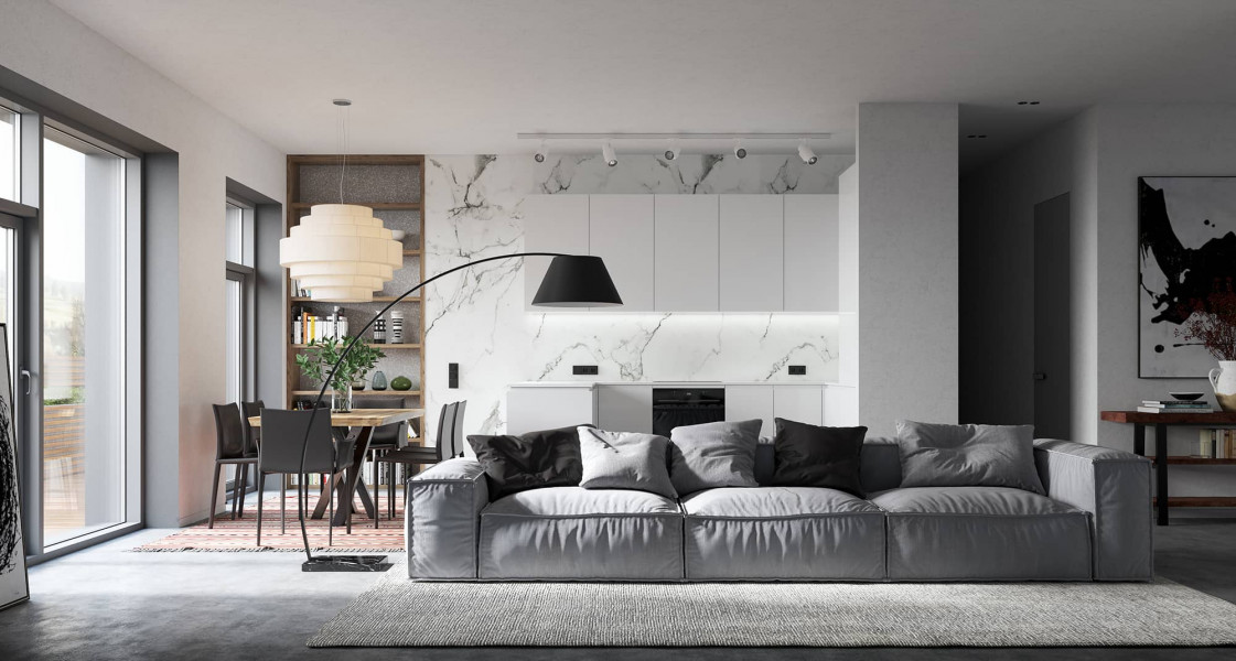Archviz White interior