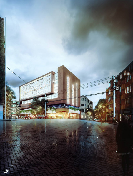 Archviz Building on street